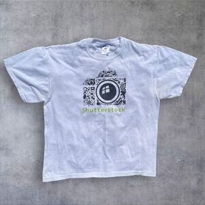 Jerzees y2k shutter stock‎ white tech shirt large